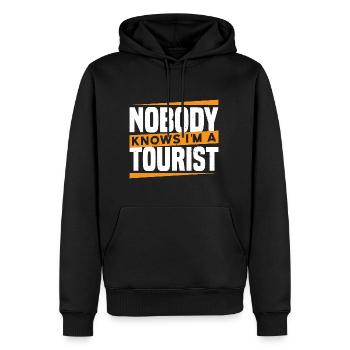 Nobody Knows I'm A Tourist 20 - Männer Premium Bio Hoodie - Schwarz - Vorne - Nico (187cm)