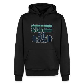 50 lb de duvet 4 - Sweat à capuche Premium bio Homme - noir - Devant - Nico (187cm)