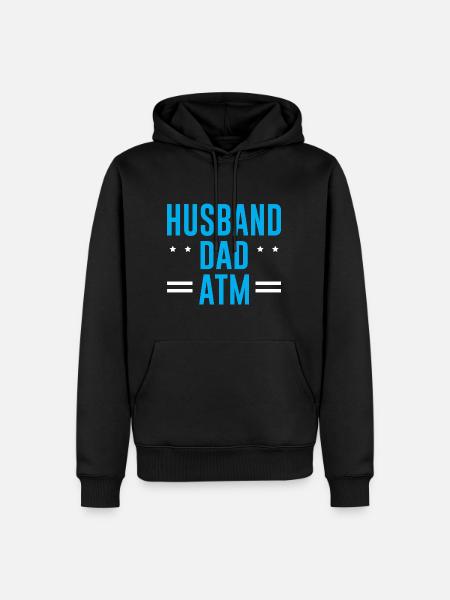 Husband Dad ATM 2 - Männer Premium Bio Hoodie - Schwarz
