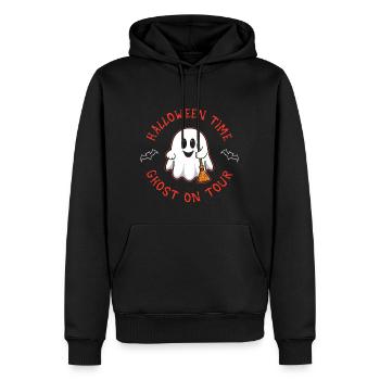 C’est l’heure de l - Sweat à capuche Premium bio Homme - noir - Devant - Nico (187cm)