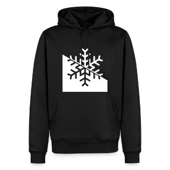 Schneeflocke - Männer Premium Bio Hoodie - Schwarz - Vorne - Nico (187cm)