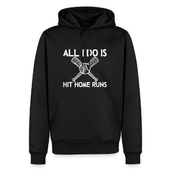 All I Do Is Hit Home Runs 3 - Men’s Premium Organic Hoodie - black - Front - Nico (187cm)