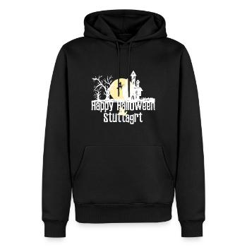 Happy Halloween in Stuttgart Stadtnamen Design - Männer Premium Bio Hoodie - Schwarz - Vorne - Nico (187cm)
