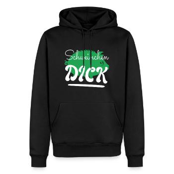 Schweinchen Dick - Männer Premium Bio Hoodie - Schwarz - Vorne - Nico (187cm)