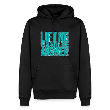 Le levage est toujours la réponse - Sweat à capuche Premium bio Homme - noir - Devant - Nico (187cm)