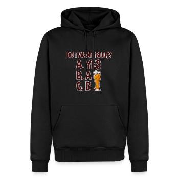 Est-ce que je veux de la bière, A Oui 3 - Sweat à capuche Premium bio Homme - noir - Devant - Nico (187cm)