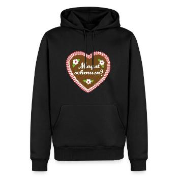 Lebkuchenherz - Sweat à capuche Premium bio Homme - noir - Devant - Nico (187cm)