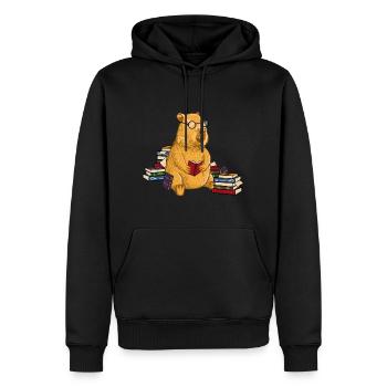 Nerd Capybara mit Brille - Männer Premium Bio Hoodie - Schwarz - Vorne - Nico (187cm)