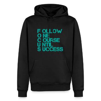 Suivre un cours jusqu’au succès 3 - Sweat à capuche Premium bio Homme - noir - Devant - Nico (187cm)