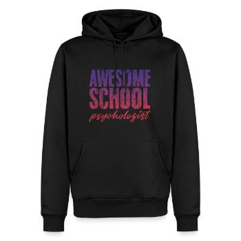 Psychologue scolaire génial 3 - Sweat à capuche Premium bio Homme - noir - Devant - Nico (187cm)