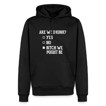 Sommes-nous ivres, oui non nous pourrions être - Sweat à capuche Premium bio Homme - noir - Devant - Nico (187cm)