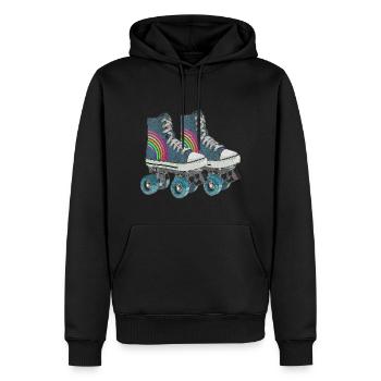 Vintage Classic Skates / Rollschuhe - Männer Premium Bio Hoodie - Schwarz - Vorne - Nico (187cm)