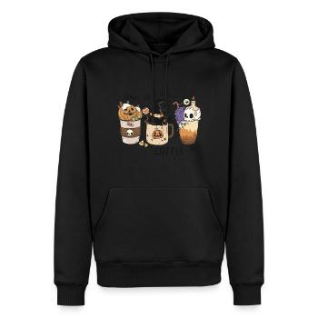 Halloween, Tassen, benötige Kaffee, coffee - Männer Premium Bio Hoodie - Schwarz - Vorne - Nico (187cm)