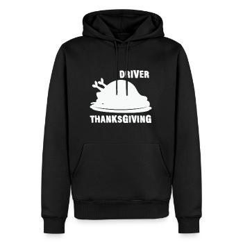 Dîner de dinde de Thanksgiving du chauffeur - Sweat à capuche Premium bio Homme - noir - Devant - Nico (187cm)