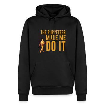 The Puppeteer Made Me Do It - Männer Premium Bio Hoodie - Schwarz - Vorne - Nico (187cm)