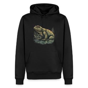 Amphibiens crapauds - Sweat à capuche Premium bio Homme - noir - Devant - Nico (187cm)