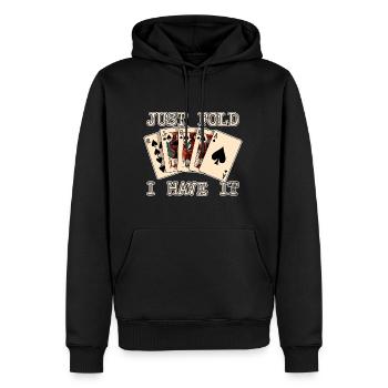 Just Fold I Have It 2 - Männer Premium Bio Hoodie - Schwarz - Vorne - Nico (187cm)