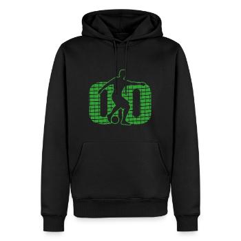Fußball soccer sport Fußballer Fußballplatz NR.00 - Männer Premium Bio Hoodie - Schwarz - Vorne - Nico (187cm)