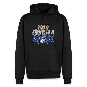 Je combattais un requin 4 - Sweat à capuche Premium bio Homme - noir - Devant - Nico (187cm)