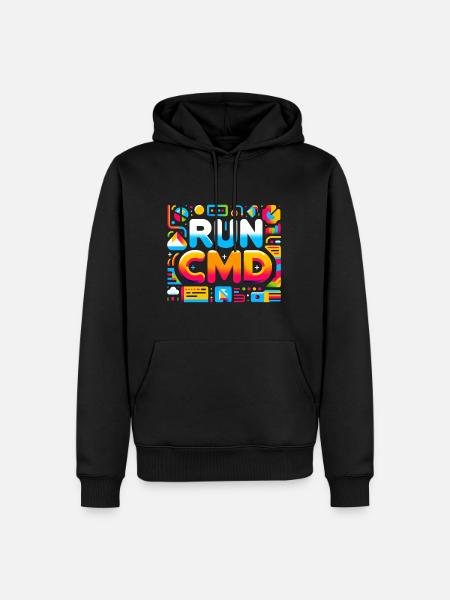 Exécutez Cmd 40 - Sweat à capuche Premium bio Homme - noir