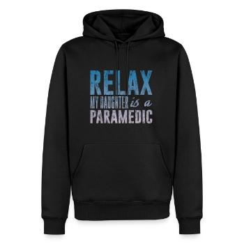 Détendez-vous ma fille est ambulancière 3 - Sweat à capuche Premium bio Homme - noir - Devant - Nico (187cm)