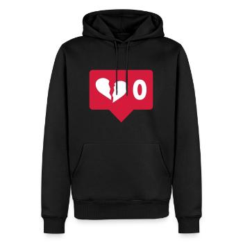 No like - Men’s Premium Organic Hoodie - black - Front - Nico (187cm)