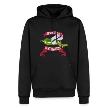 Plats de plats épicés cuire cadeau de recette chaude - Sweat à capuche Premium bio Homme - noir - Devant - Nico (187cm)