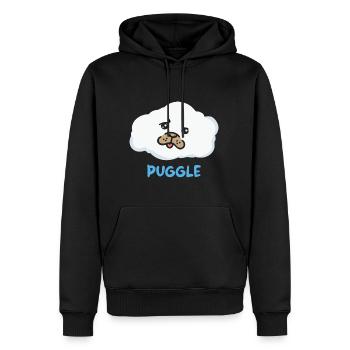 Pug Puggle Dog Funny Animal Puns - Men’s Premium Organic Hoodie - black - Front - Nico (187cm)