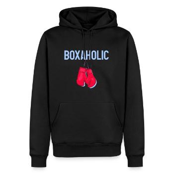 Boxaholic 4 - Men’s Premium Organic Hoodie - black - Front - Nico (187cm)