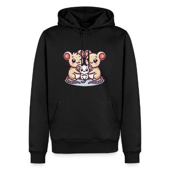 Mouse Family Mother And Father With One Child - Men’s Premium Organic Hoodie - black - Front - Nico (187cm)