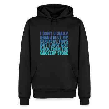 I Don't Usually Brag About My Expensive Trips 4 - Männer Premium Bio Hoodie - Schwarz - Vorne - Nico (187cm)