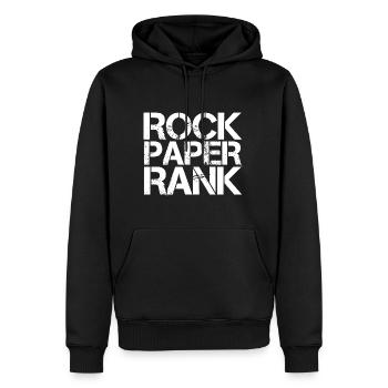 Rock Paper Rank 3 - Männer Premium Bio Hoodie - Schwarz - Vorne - Nico (187cm)