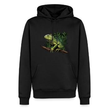 iguana branch reptiles green iguana - Men’s Premium Organic Hoodie - black - Front - Nico (187cm)