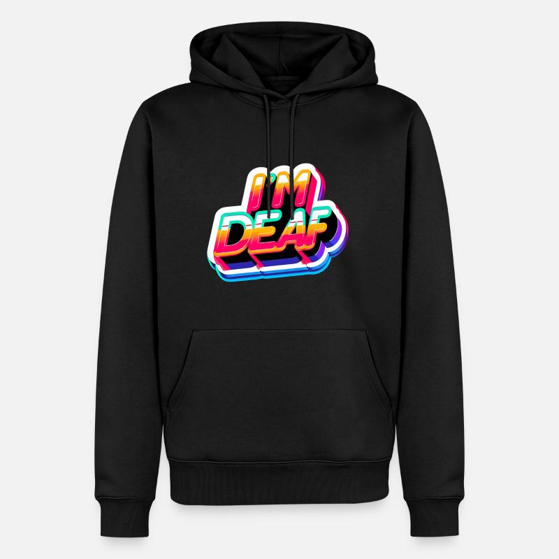 I'm Deaf 45 - Männer Premium Bio Hoodie - Schwarz