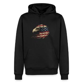 American Flag Freedom Eagle USA Pride 2 - Männer Premium Bio Hoodie - Schwarz - Vorne - Nico (187cm)