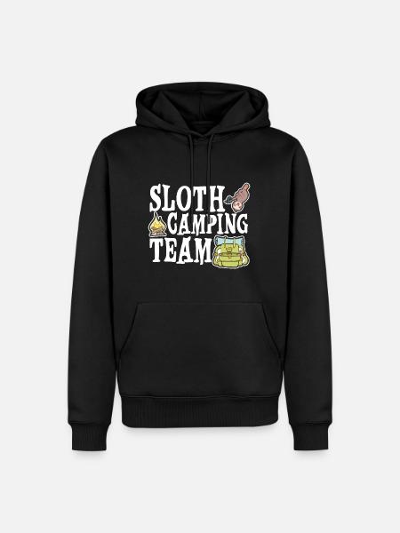 Sloth Camping Team 4 - Männer Premium Bio Hoodie - Schwarz