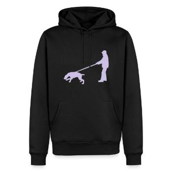 mantrailer_2_cb - Männer Premium Bio Hoodie - Schwarz - Vorne - Nico (187cm)