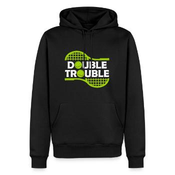 Double Trouble Tennis Ball Lover Quote - Männer Premium Bio Hoodie - Schwarz - Vorne - Nico (187cm)