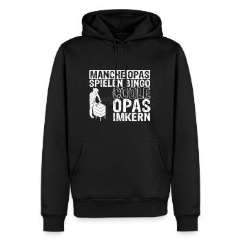 Manche Opas spielen Bingo coole Opas imkern Imker - Männer Premium Bio Hoodie - Schwarz - Vorne - Nico (187cm)