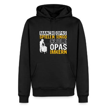 Manche Opas spielen Bingo coole Opas imkern | Imke - Männer Premium Bio Hoodie - Schwarz - Vorne - Nico (187cm)
