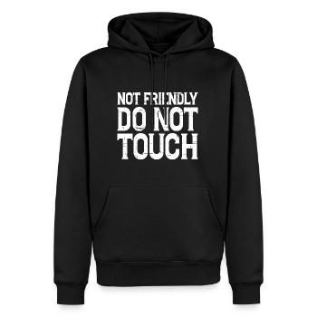 Pas amical, ne touchez pas 19 - Sweat à capuche Premium bio Homme - noir - Devant - Nico (187cm)