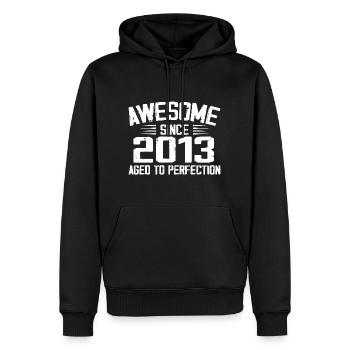 Jahrgang 2013 Geschenk zum 11-jährigen Jubiläum 2013 - Männer Premium Bio Hoodie - Schwarz - Vorne - Nico (187cm)