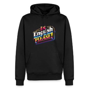 In English Please! 11 - Männer Premium Bio Hoodie - Schwarz - Vorne - Nico (187cm)