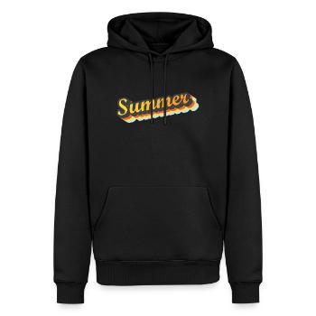 Summer - Männer Premium Bio Hoodie - Schwarz - Vorne - Nico (187cm)