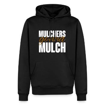 Les broyeurs vont au paillis - Sweat à capuche Premium bio Homme - noir - Devant - Nico (187cm)