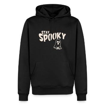 Restez effrayant Halloween Ghost - Sweat à capuche Premium bio Homme - noir - Devant - Nico (187cm)