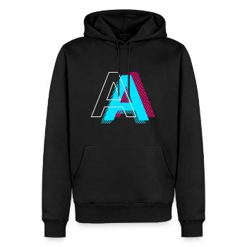 Pop Art Buchstabe A Geschenk - Männer Premium Bio Hoodie - Schwarz - Vorne - Nico (187cm)