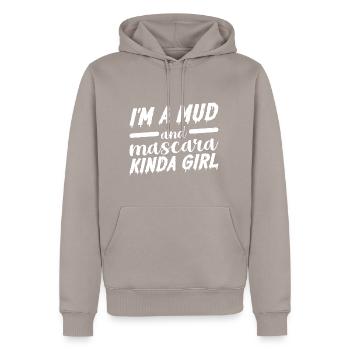 I'm A Mud And Mascara Kinda Girl 3 - Männer Premium Bio Hoodie - Taupe - Vorne - Nico (187cm)