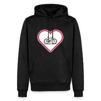 Cyclistes « bike-love » vélo - Sweat à capuche Premium bio Homme - noir - Devant - Nico (187cm)