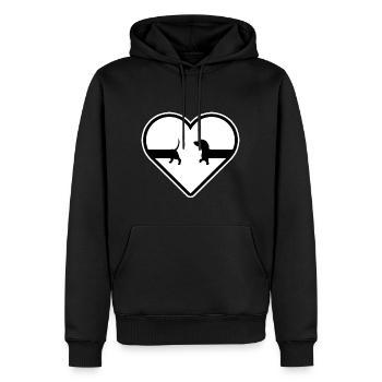 Teckel Teckel Chien Teckel stretch DachshundLove - Sweat à capuche Premium bio Homme - noir - Devant - Nico (187cm)